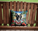 Boston Terrier 6382 Luau Throw Pillow