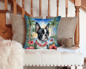 Boston Terrier 6382 Luau Throw Pillow