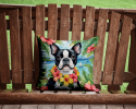 Boston Terrier 6384 Luau Throw Pillow