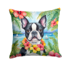 Boston Terrier 6384 Luau Throw Pillow