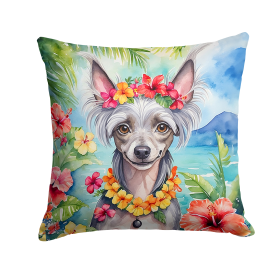Chinese Crested 6406 Luau Throw Pillow