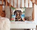 Dachshund 6418 Luau Throw Pillow