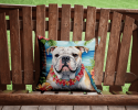 English Bulldog 6427 Luau Throw Pillow