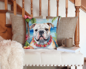 English Bulldog 6427 Luau Throw Pillow