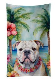 English Bulldog 2 Luau Kitchen Towel