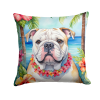 English Bulldog 6427 Luau Throw Pillow