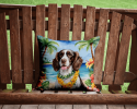 English Springer Spaniel 6430 Luau Throw Pillow