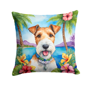 Wire Fox Terrier 6434 Luau Throw Pillow