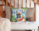 French Bulldog 6436 Luau Throw Pillow