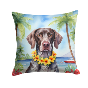 German Shorthaired Pointer 6439 Luau Throw Pillow