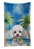 Poodle - White 2 -  Luau Kitchen Towel
