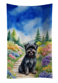 Affenpinscher Spring Path Garden Kitchen Towel