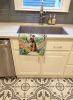 Airedale Terrier Spring Path Garden Kitchen Towel