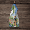 Airedale Terrier Spring Path Garden Kitchen Towel