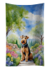 Airedale Terrier Spring Path Garden Kitchen Towel