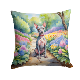 American Hairless Terrier 6552 Spring Path Throw Pillow