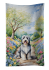 Bearded Collie Spring Path Kitchen Towel
