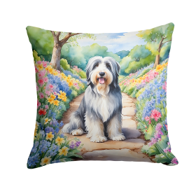 Bearded Collie 6561 Spring Path Throw Pillow