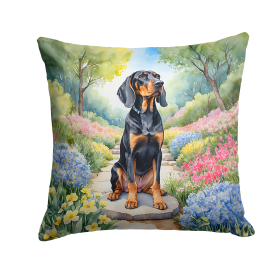 Black and Tan Coonhound 6570 Spring Path Throw Pillow