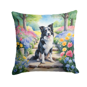 Border Collie 6573 Spring Path Throw Pillow