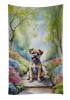 Border Terrier Spring Path Garden Kitchen Towel