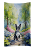 Boston Terrier 1 Spring Path Garden Kitchen Towel