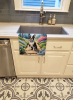 Boston Terrier 2 Spring Path Garden Kitchen Towel
