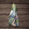 Boston Terrier 2 Spring Path Garden Kitchen Towel