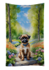 Brussels Griffon Spring Path Garden Kitchen Towel