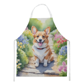 Corgi Spring Path Garden Apron
