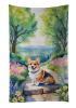 Corgi 3 Spring Path Garden Kitchen Towel