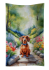 Dachshund 1 Spring Path Kitchen Towel