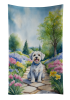 Dandie Dinmont Spring Path Garden Kitchen Towel