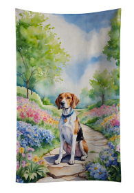 English Foxhound Spring Path Garden Kitchen Towel