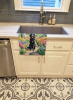 Flat Coated Retriever Spring Path Garden Kitchen Towel