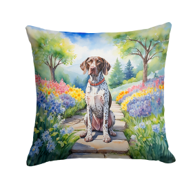 German Shorthaired Pointer 6633 Spring Path Throw Pillow