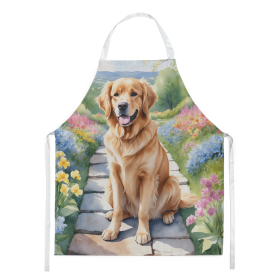 Golden Retriever Spring Path Garden Apron