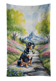Greater Swiss Mountain Dog Spring Path Kitchen Towel