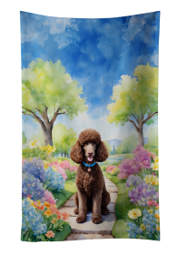 Poodle - Chocolate -  1 Spring Path Kitchen Towel