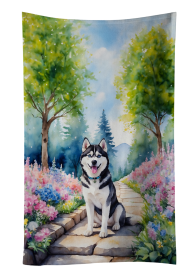 Siberian Husky 2 Spring Path Kitchen Towel