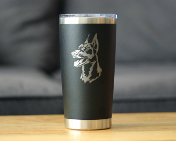 Doberman Face Insulated Travel Tumbler