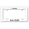 Maltese Metal License Plate Frame