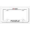Poodle Metal License Plate Frame