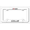Collie Metal License Plate Frame