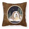 Bearded Collie Starry Night Portrait/Landscape Decorative Pillow