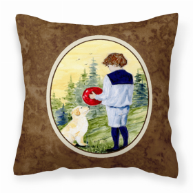 Golden Retriever Style #1 Brown Portrait/Landscape Decorative Pillow