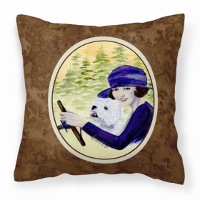 West Highland White Terrier Brown Portrait/Landscape Decorative Pillow
