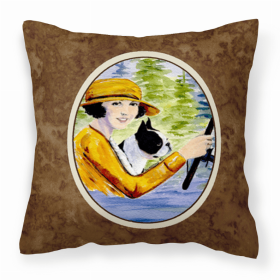 Boston Terrier Brown Portrait/Landscape Decorative Pillow