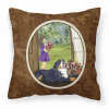 Bernese Mountain Dog with Little Girl Portrait/Landscape Decorative Pillow
