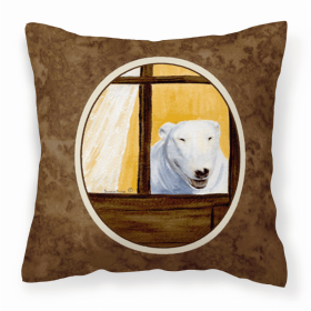 Bull Terrier Brown Portrait/Landscape Decorative Pillow
